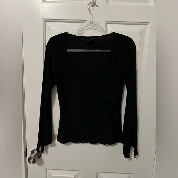 Wrapper Goth Black Lined Blouse Size Small/Medium - Picture 7 of 8